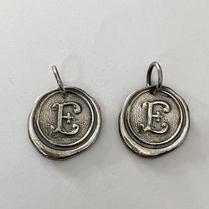 NWOT Waxing Poetic ‘E’ Sterling silver charm
